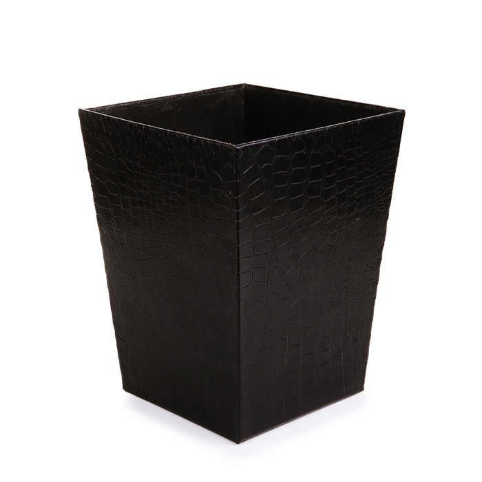 Leather Basket with Tissue Box