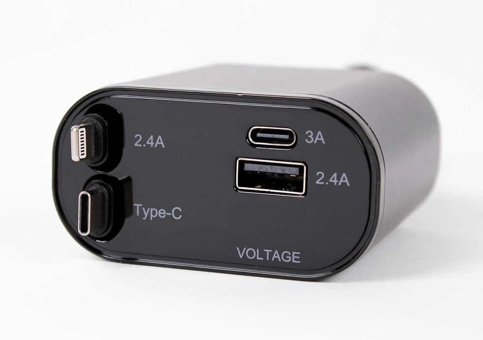 Fast Charging Ports with 80cm Retractable Cables