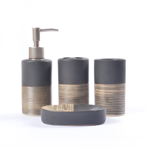 Embossed Lines Detail Bathroom Set