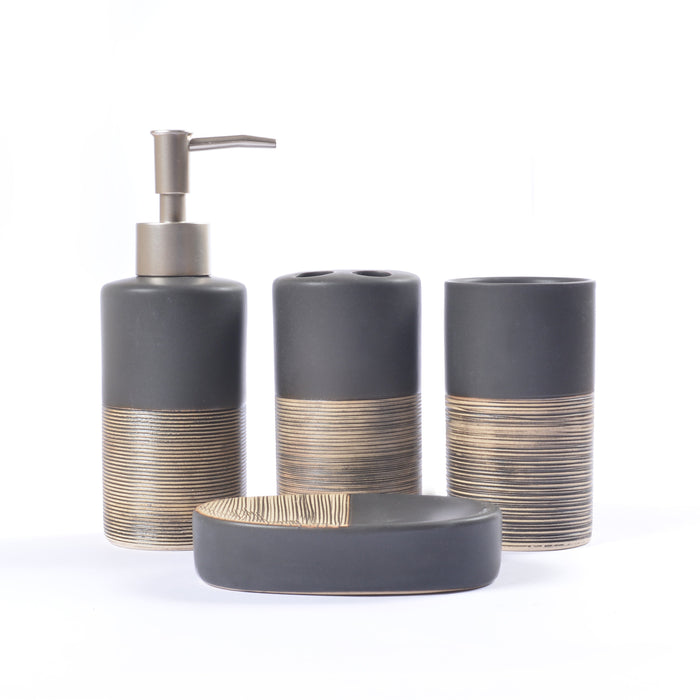 Embossed Lines Detail Bathroom Set
