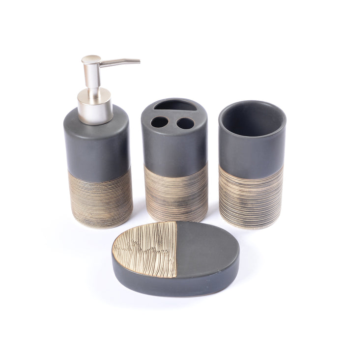 Embossed Lines Detail Bathroom Set