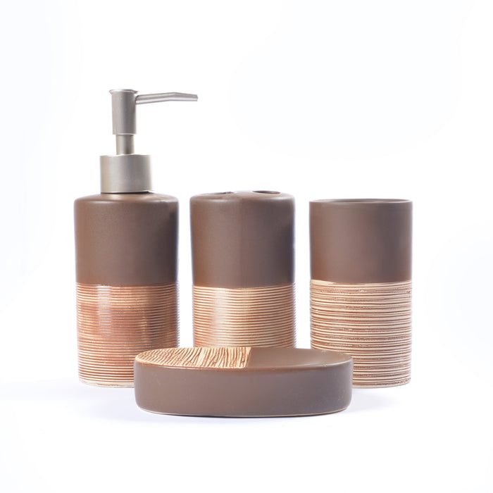 Embossed Lines Detail Bathroom Set