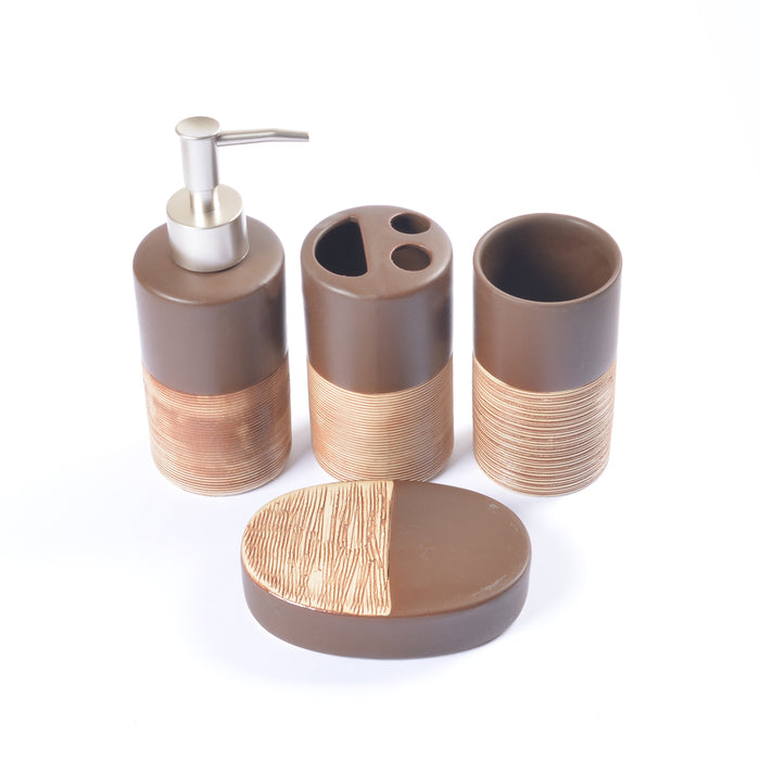 Embossed Lines Detail Bathroom Set