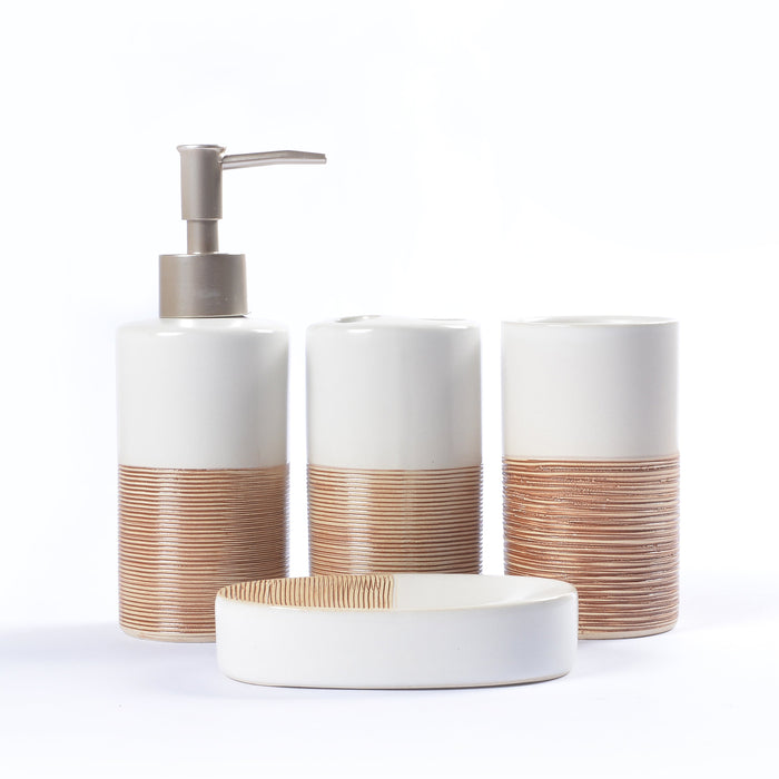 Embossed Lines Detail Bathroom Set