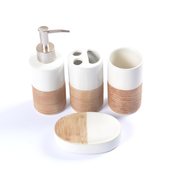 Embossed Lines Detail Bathroom Set